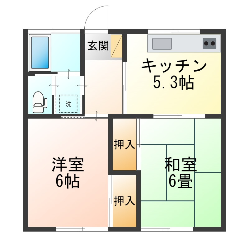 四ツ掘ハイツの間取り