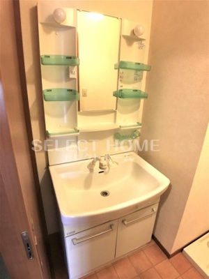 【独立洗面台】 | ガーデンコートＨＩＳＯＫＯ | 独立洗面台、小物を置くことができて便利です