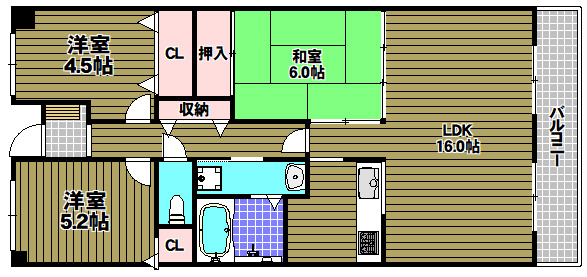 ライオンズマンション大阪狭山壱番館の間取り