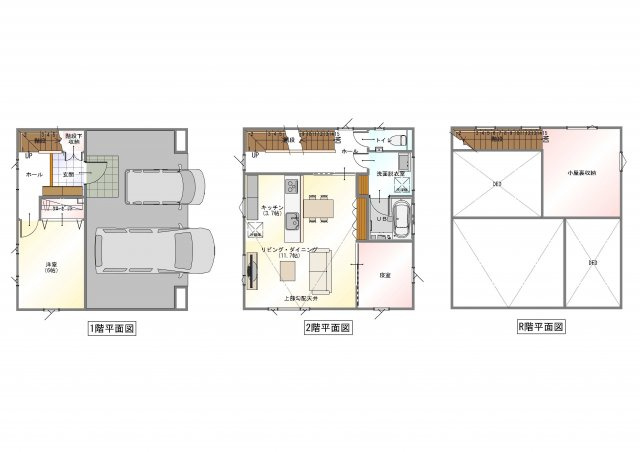 【間取り】 | CASA片岡町 | 広々小屋裏収納でお荷物まとめてしまえます！