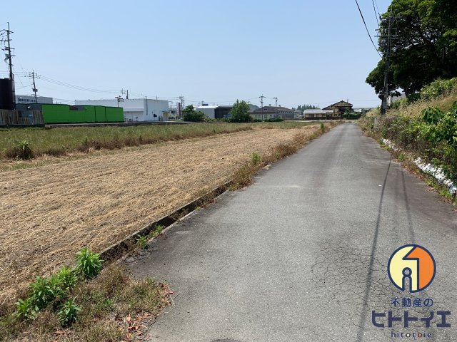 八女市室岡　「売地」　八女インター付近の前面道路含む現地写真