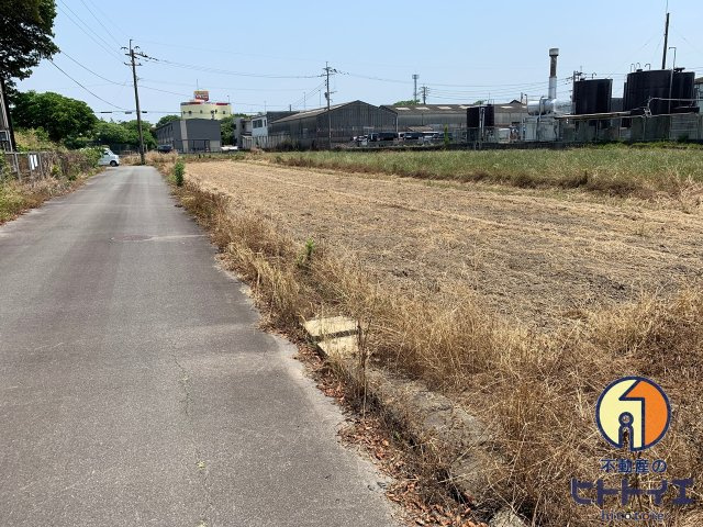 八女市室岡　「売地」　八女インター付近の前面道路含む現地写真