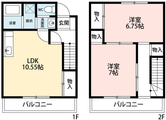 【間取り】 | メゾネット椿中棟