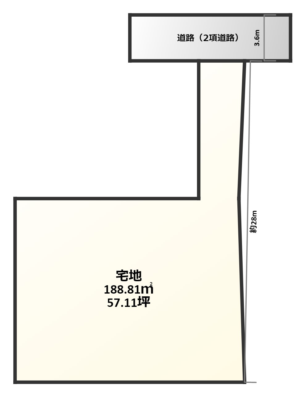 売地　「八女市馬場字古賀中」の土地図