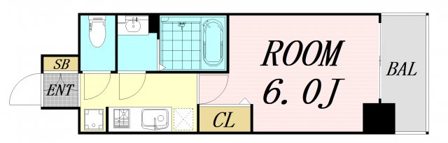 ファステート大阪上本町ソーレ　仲介手数料無料の間取り