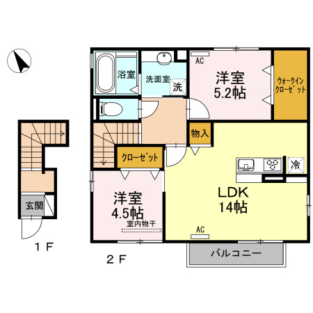 【間取り】 | カーザ　セレーナ　Ｂ