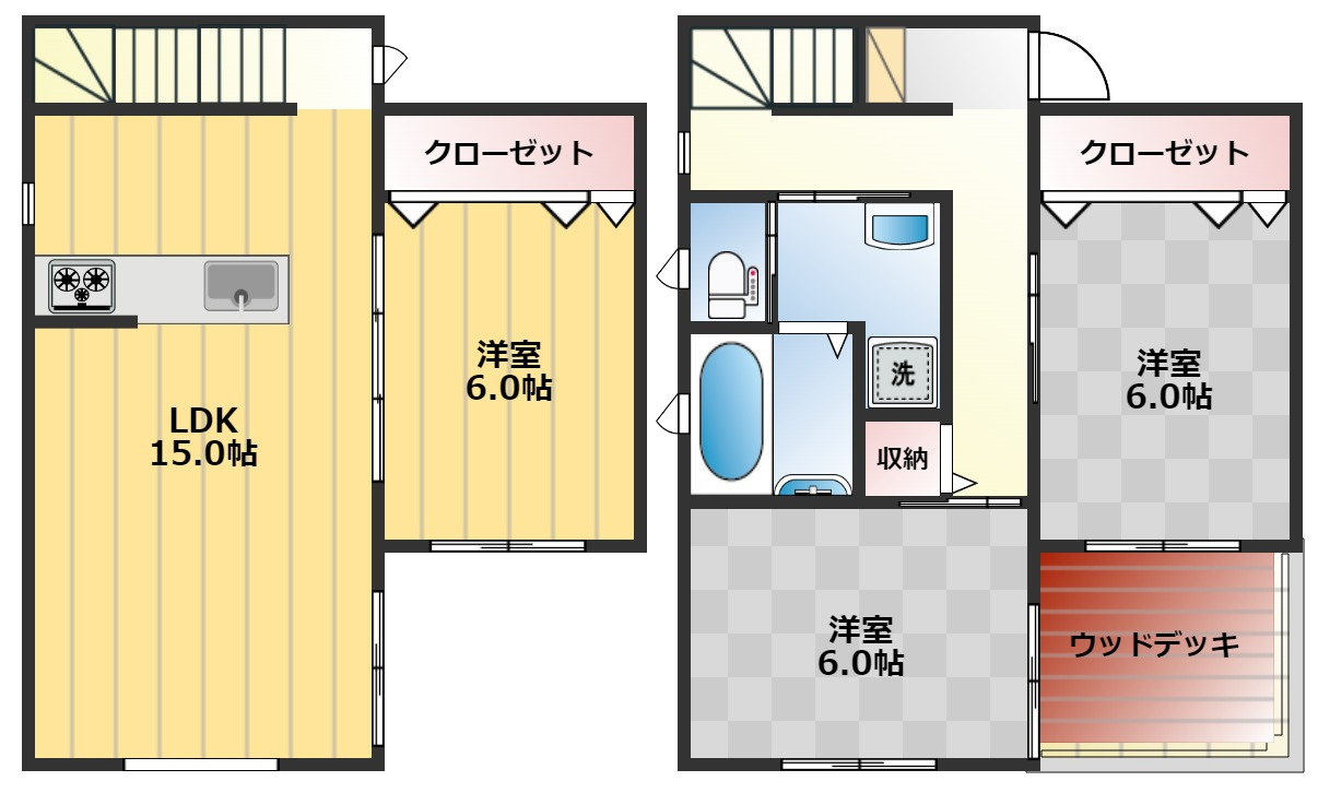 サイコロタウンハウス ８号棟の間取り