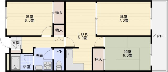パナグレープの間取り|パナグレープ（柏原市平野）　3LDK