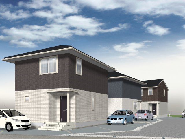 総社市真壁の一戸建ての外観パース