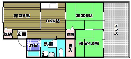 ドリームハイツB棟の間取り