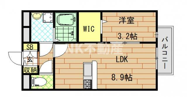 【間取り】 | グレイス奥林（八戸ノ里賃貸） | 間取りです