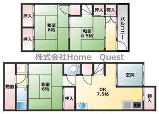 【間取り】 | 福万寺町南貸家