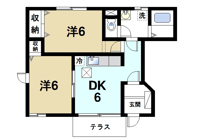 ファミールの間取り|二人暮らしにぴったりの2LDKです