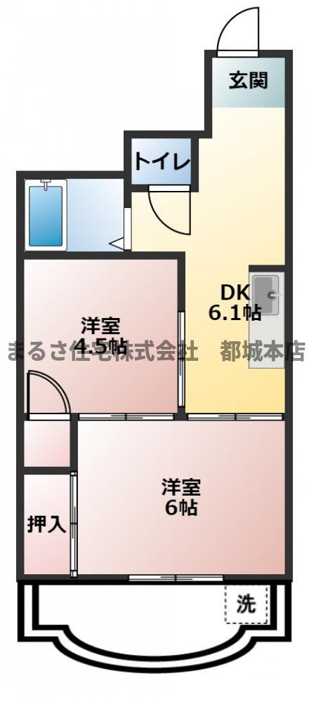 ステーションコーポの間取り|201、301号室間取り