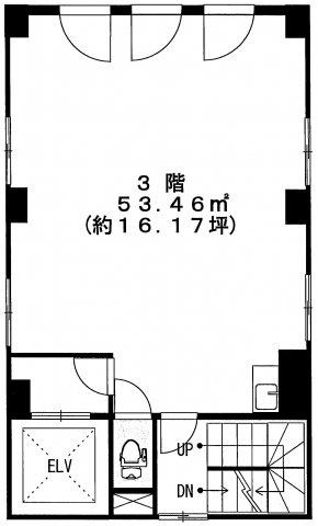 新宿区新宿１丁目の事務所の間取り
