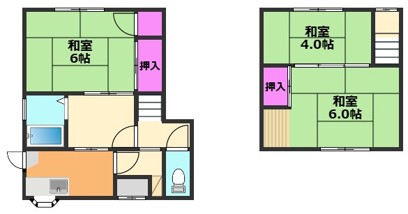 【間取り】 | 栄町薮内貸家1