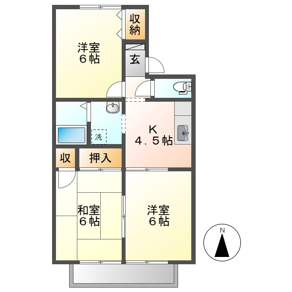 セジュールふじいＣの間取り
