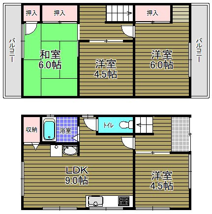 福田貸家の間取り