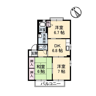 クレルバリュージュB棟の間取り