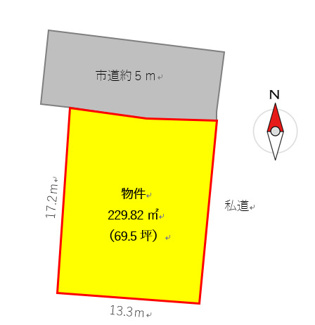 【土地図】 | 桜川市上城69坪300万円売地