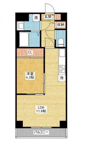 S-FORT鶴舞cube｜名古屋市の賃貸ならMy賃貸の間取り|S-FORT鶴舞cube
※反転タイプ