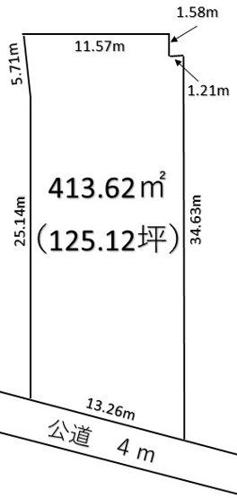 【土地図】 | 深谷市長在家 400万 土地