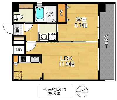レークス大阪城EASTの間取り