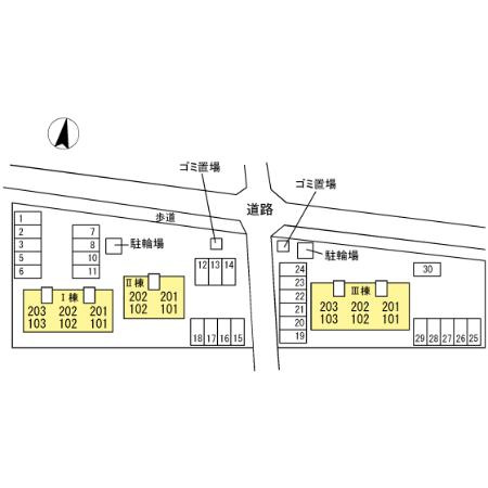 コンフォート　Ⅱ棟の区画図