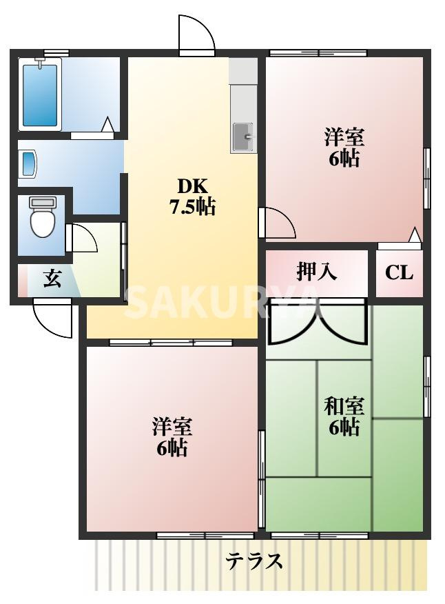 エルクレールの間取り|現況と異なる場合があります。