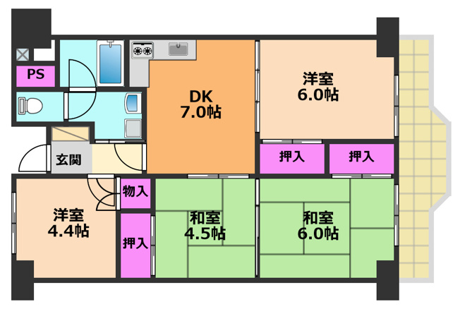 【間取り】 | 白川高層住宅5棟（分譲）