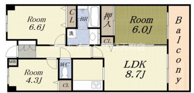 【間取り】 | ファミール弁天町パークサイド