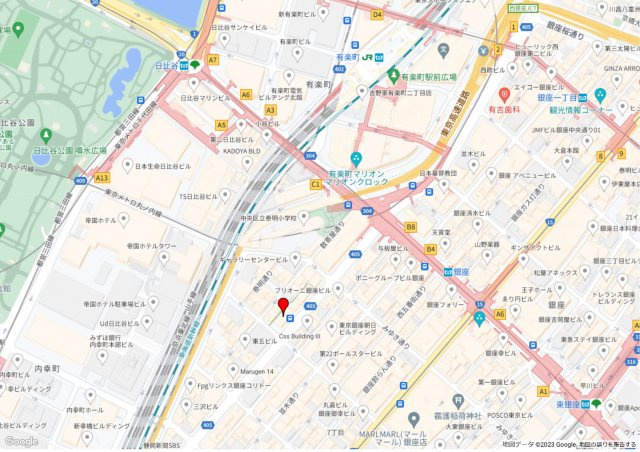 中央区銀座６丁目の店舗一部の地図
