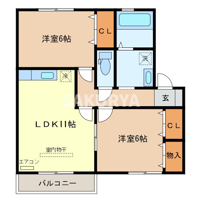メゾン･フィエルテ Ａ/Ｂ/Ｃの間取り