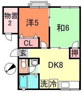 【間取り】 | シティハイムセルティアA | 2DK