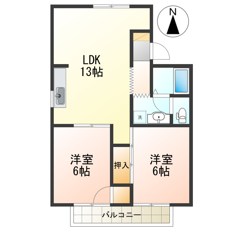 セジュール塩野Bの間取り