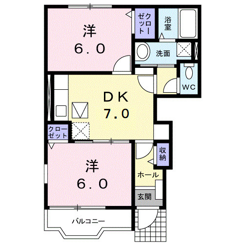 カーネリアンＢの間取り