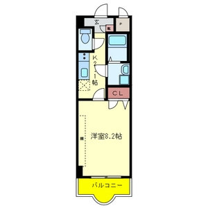 【間取り】 | ルミエール八尾Ⅱ | ←308号室
503号室は308号室の反転タイプです。