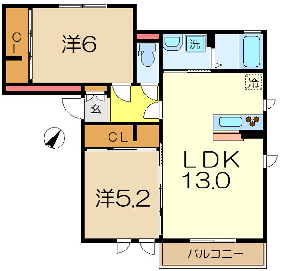 【間取り】 | サザングレイスＢ