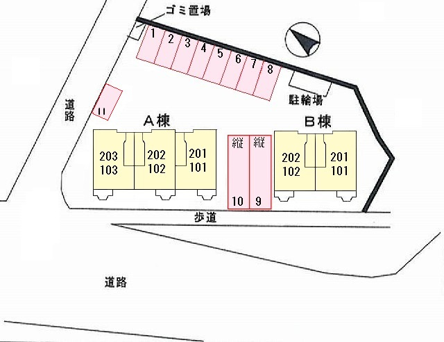 ドミール中通　Ａの区画図