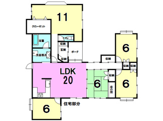 【間取り】 | 西原町上原2丁目　住宅兼アパート | 住宅部分
