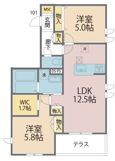 【間取り】 | メゾン・ド・ヴィクトワール | LDKを中心にそれぞれ独立した間取りのお部屋です