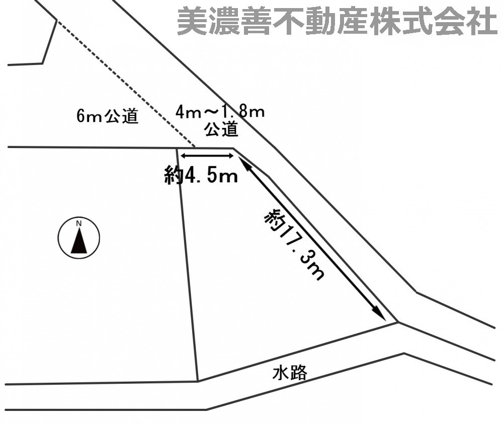 ４５２６４　岐阜市福富天神前土地の区画図