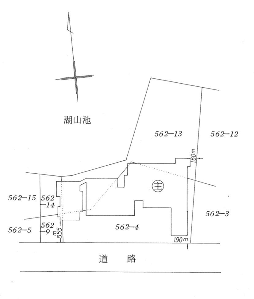 良田戸建（湖山池沿い）の区画図