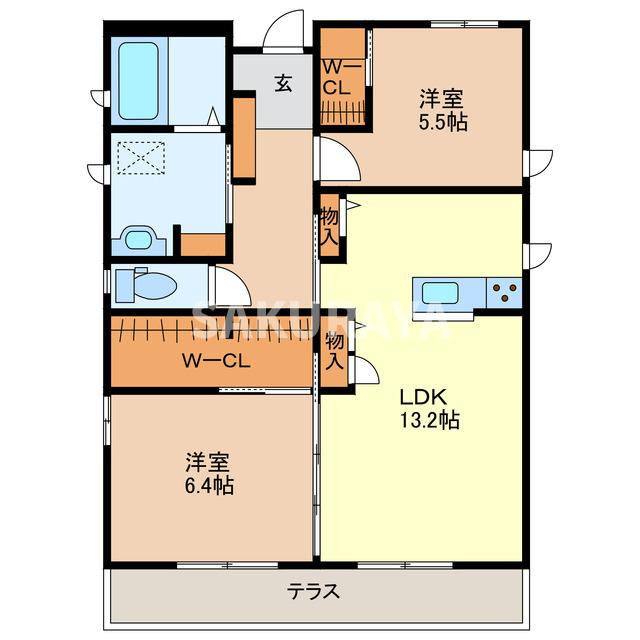 グレイッシュ・ウェストの間取り