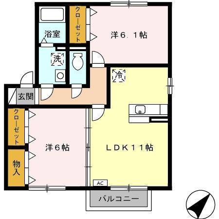 ヴィラ中島Ⅱの間取り