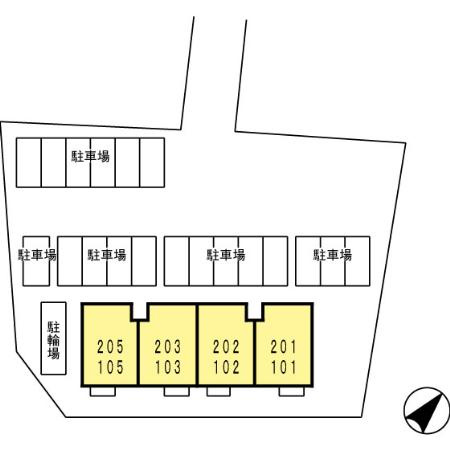 ヴィラ中島Ⅱの区画図