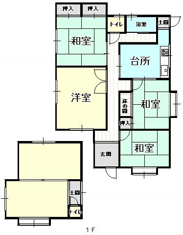 ４１６２９　羽島市上中町沖中古戸建ての間取り