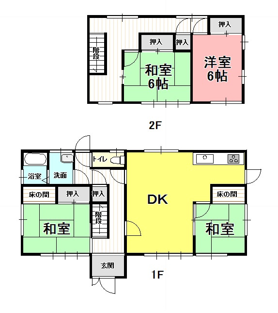 ４９１８７　瑞穂市本田中古戸建ての間取り