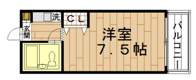 ヤングヴィレッジ嵯峨の間取り|間取り・左右反転