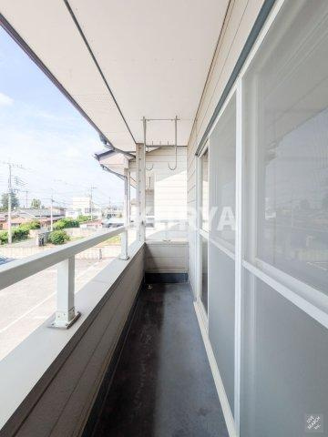 根岸コーポA棟（福居町）のバルコニー|2026年8月撮影。